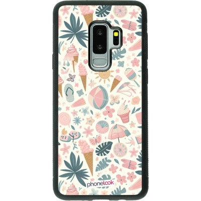 Samsung Galaxy S9+ Case Hülle - Silikon schwarz Sommer Pink Muster