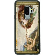 Samsung Galaxy S9+ Case Hülle - Silikon schwarz Kunstbild - Die Erschaffung Adams - Michelangelo