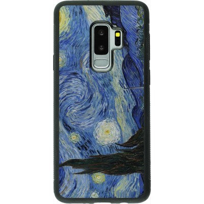 Samsung Galaxy S9+ Case Hülle - Silikon schwarz Kunstbild - Sternennacht - Van Gogh