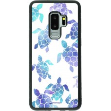 Hülle Samsung Galaxy S9+ - Silikon schwarz Turtles pattern watercolor