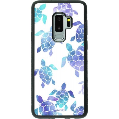 Hülle Samsung Galaxy S9+ - Silikon schwarz Turtles pattern watercolor