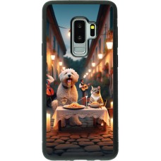 Samsung Galaxy S9+ Case Hülle - Silikon schwarz Valentin 2024 Hund & Katze Kerzenlicht