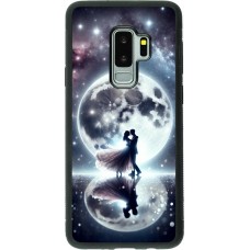 Samsung Galaxy S9+ Case Hülle - Silikon schwarz Valentin 2024 Liebe unter dem Mond