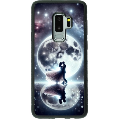 Samsung Galaxy S9+ Case Hülle - Silikon schwarz Valentin 2024 Liebe unter dem Mond