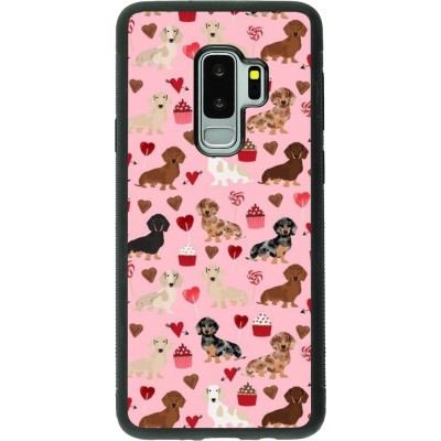Samsung Galaxy S9+ Case Hülle - Silikon schwarz Valentine 2024 puppy love