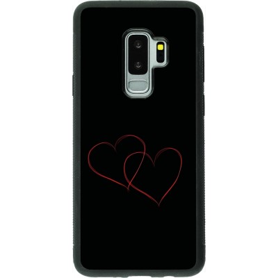 Samsung Galaxy S9+ Case Hülle - Silikon schwarz Valentine 2023 attached heart