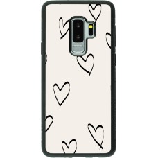 Samsung Galaxy S9+ Case Hülle - Silikon schwarz Valentine 2023 minimalist hearts