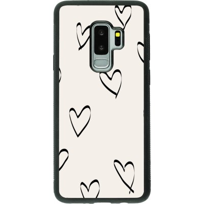 Samsung Galaxy S9+ Case Hülle - Silikon schwarz Valentine 2023 minimalist hearts