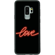 Samsung Galaxy S9+ Case Hülle - Silikon schwarz Valentine 2023 neon love