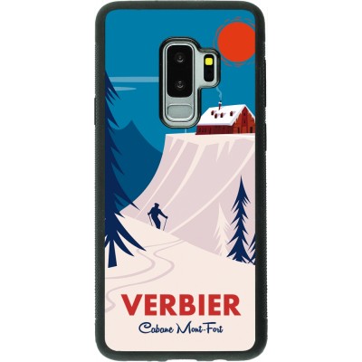 Samsung Galaxy S9+ Case Hülle - Silikon schwarz Verbier Cabane Mont-Fort
