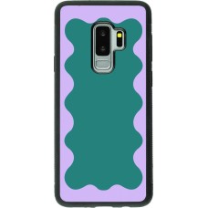 Samsung Galaxy S9+ Case Hülle - Silikon schwarz Wavy Rectangle Green Purple