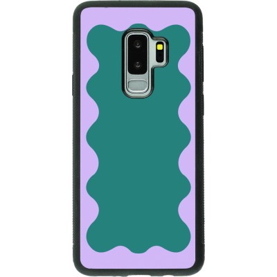 Samsung Galaxy S9+ Case Hülle - Silikon schwarz Wavy Rectangle Green Purple