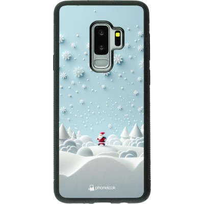 Samsung Galaxy S9+ Case Hülle - Silikon schwarz Weihnachten 2023 Kleiner Vater Schneeflocke