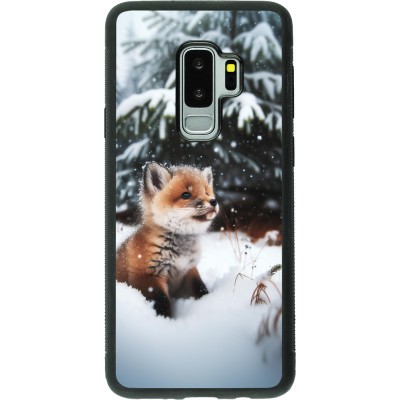 Samsung Galaxy S9+ Case Hülle - Silikon schwarz Weihnachten 2023 Fuechslein Tanne