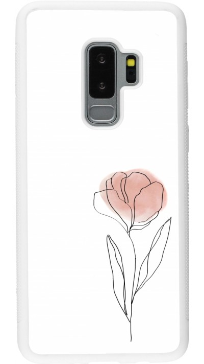 Samsung Galaxy S9+ Case Hülle - Silikon weiss Spring 23 minimalist flower