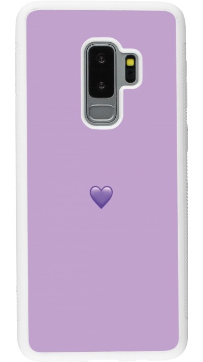 Samsung Galaxy S9+ Case Hülle - Silikon weiss Valentine 2023 purpule single heart