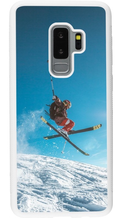 Samsung Galaxy S9+ Case Hülle - Silikon weiss Winter 22 Ski Jump