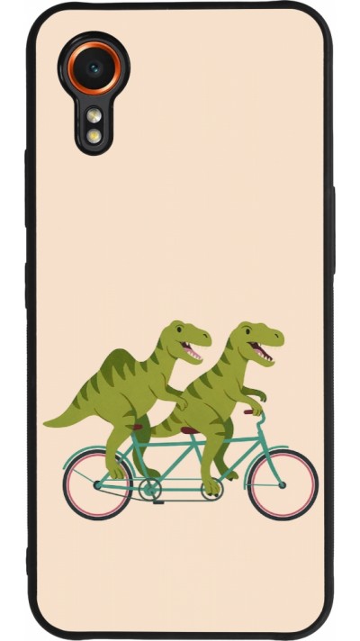 Coque Samsung Galaxy XCover 7 - Silicone rigide noir Dinosaurs on bikes 2026