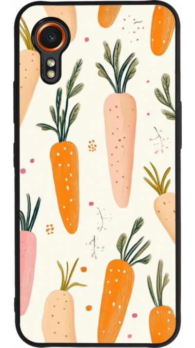 Coque Samsung Galaxy XCover 7 - Silicone rigide noir Easter 2026 Illustration carrots