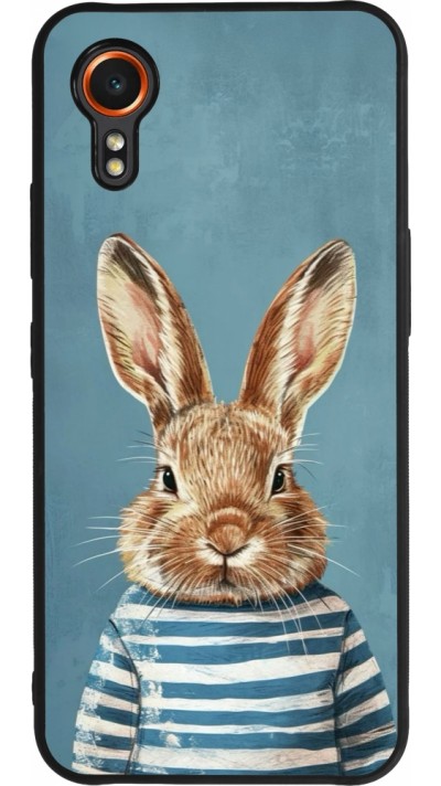 Coque Samsung Galaxy XCover 7 - Silicone rigide noir Easter 2026 Rabbit navy