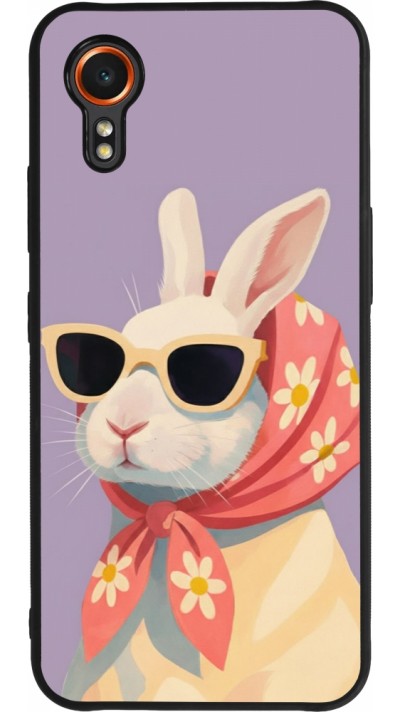 Coque Samsung Galaxy XCover 7 - Silicone rigide noir Easter 2026 Rabbit with scarf