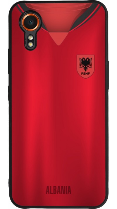 Coque Samsung Galaxy XCover 7 - Silicone rigide noir Maillot de football Albanie personnalisable