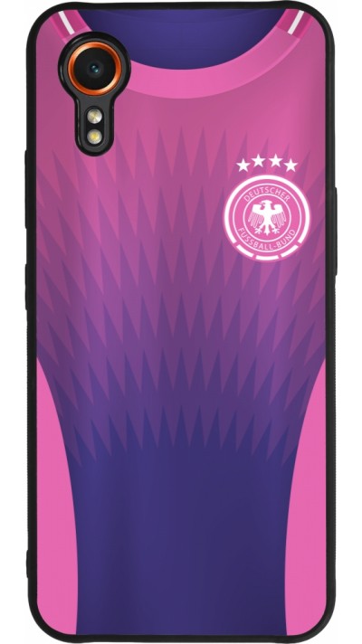 Coque Samsung Galaxy XCover 7 - Silicone rigide noir Maillot de football Allemagne Extérieur personnalisable