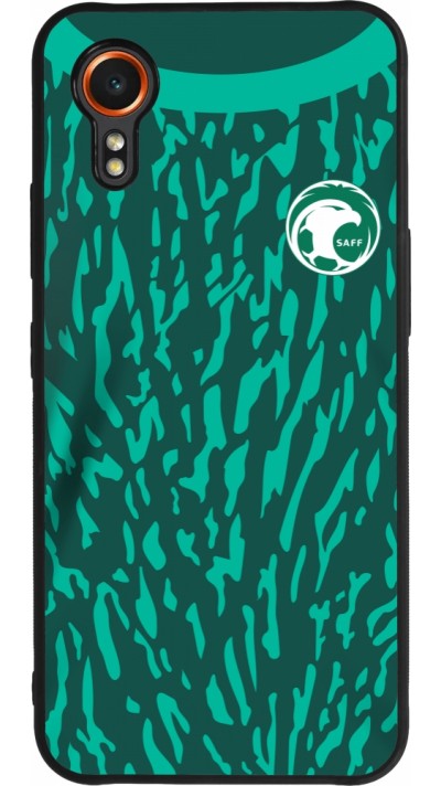 Coque Samsung Galaxy XCover 7 - Silicone rigide noir Maillot de football Arabie saoudite 2022 personnalisable