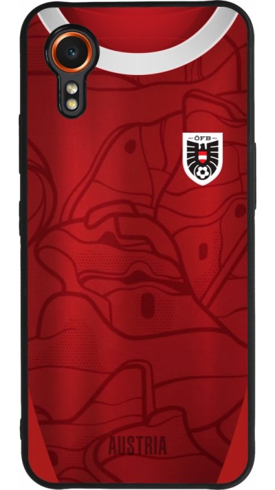 Coque Samsung Galaxy XCover 7 - Silicone rigide noir Maillot de football Autriche personnalisable