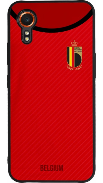 Coque Samsung Galaxy XCover 7 - Silicone rigide noir Maillot de football Belgique 2022 personnalisable
