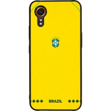 Samsung Galaxy XCover 7 Case Hülle - Silikon schwarz Brasilien 2026 personalisierbares Fussballtrikot