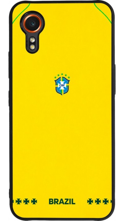 Samsung Galaxy XCover 7 Case Hülle - Silikon schwarz Brasilien 2026 personalisierbares Fussballtrikot