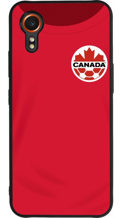 Coque Samsung Galaxy XCover 7 - Silicone rigide noir Maillot de football Canada 2022 personnalisable