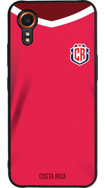 Coque Samsung Galaxy XCover 7 - Silicone rigide noir Maillot de football Costa Rica 2022 personnalisable