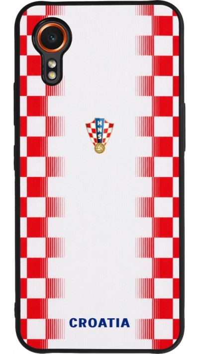 Coque Samsung Galaxy XCover 7 - Silicone rigide noir Maillot de football Croatie 2026 personnalisable