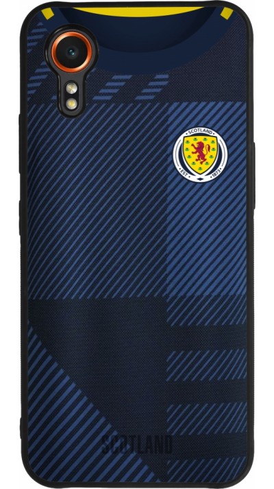 Coque Samsung Galaxy XCover 7 - Silicone rigide noir Maillot de football Ecosse personnalisable