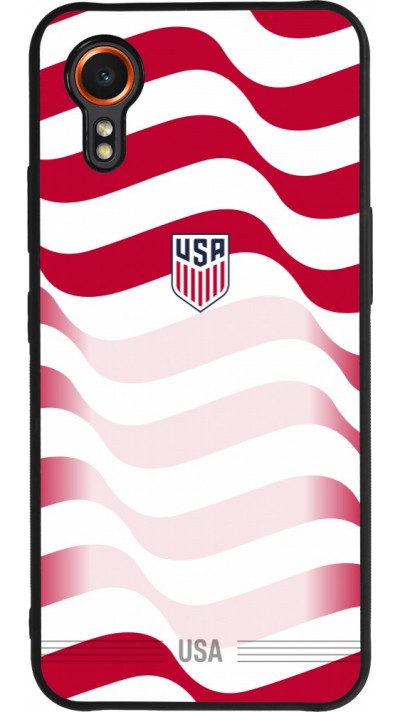 Coque Samsung Galaxy XCover 7 - Silicone rigide noir Maillot de football États-Unis 2026 personnalisable