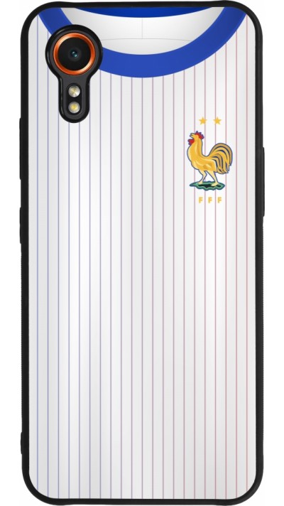 Coque Samsung Galaxy XCover 7 - Silicone rigide noir Maillot de football France Extérieur personnalisable