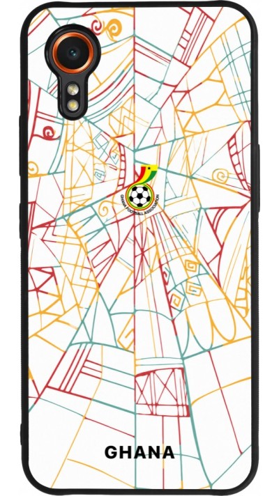 Coque Samsung Galaxy XCover 7 - Silicone rigide noir Maillot de football Ghana 2026 personnalisable