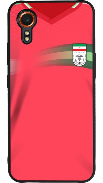 Coque Samsung Galaxy XCover 7 - Silicone rigide noir Maillot de football Iran 2022 personnalisable