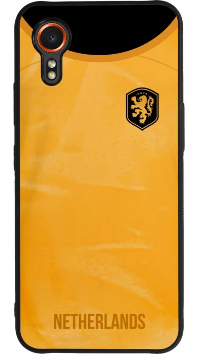 Coque Samsung Galaxy XCover 7 - Silicone rigide noir Maillot de football Pays-Bas 2022 personnalisable