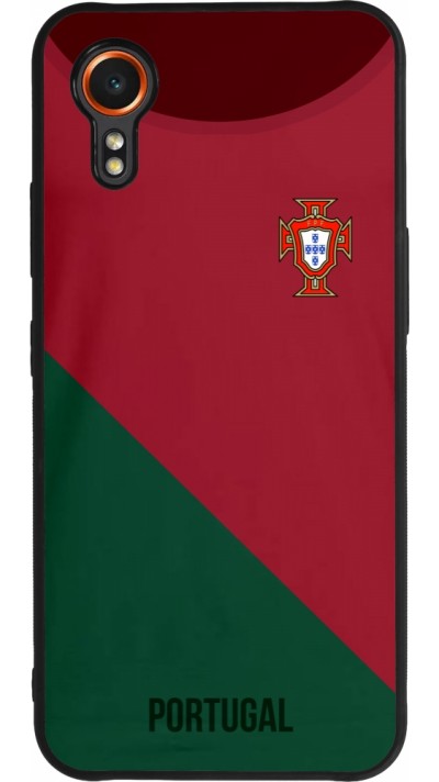 Coque Samsung Galaxy XCover 7 - Silicone rigide noir Maillot de football Portugal 2022