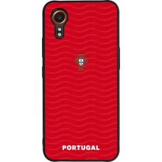 Coque Samsung Galaxy XCover 7 - Silicone rigide noir Maillot de football Portugal 2026 personnalisable