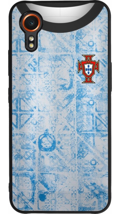 Coque Samsung Galaxy XCover 7 - Silicone rigide noir Maillot de football Portugal Extérieur personnalisable