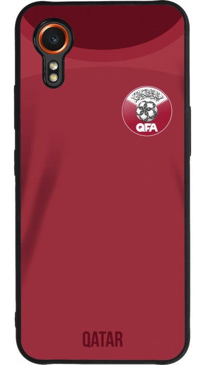 Coque Samsung Galaxy XCover 7 - Silicone rigide noir Maillot de football Qatar 2022 personnalisable