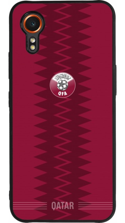 Samsung Galaxy XCover 7 Case Hülle - Silikon schwarz Qatar 2026 personalisierbares Fussballtrikot