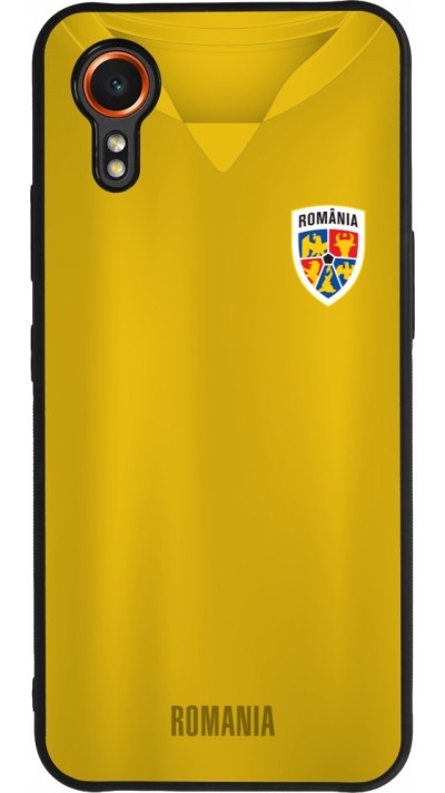 Coque Samsung Galaxy XCover 7 - Silicone rigide noir Maillot de football Roumanie