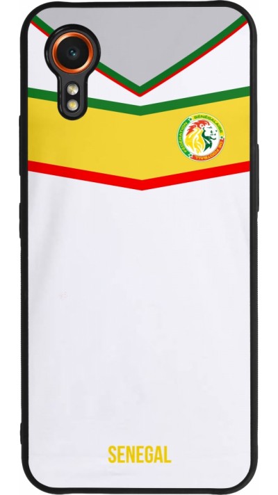 Coque Samsung Galaxy XCover 7 - Silicone rigide noir Maillot de football Senegal 2022 personnalisable