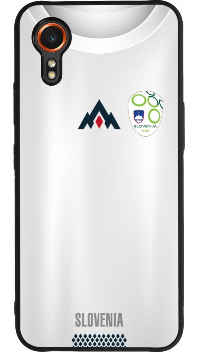 Coque Samsung Galaxy XCover 7 - Silicone rigide noir Maillot de football Slovénie