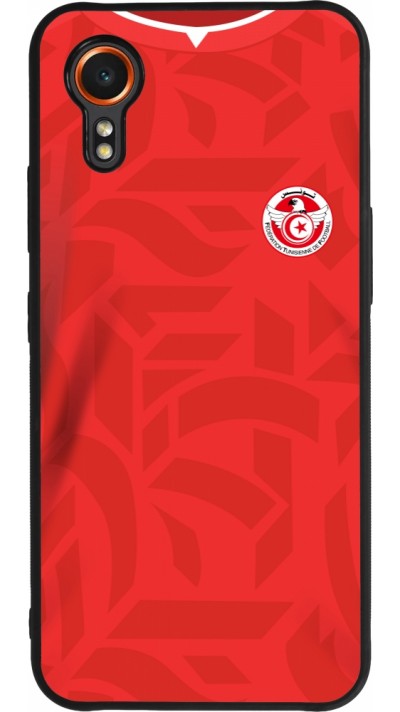 Coque Samsung Galaxy XCover 7 - Silicone rigide noir Maillot de football Tunisie 2022 personnalisable